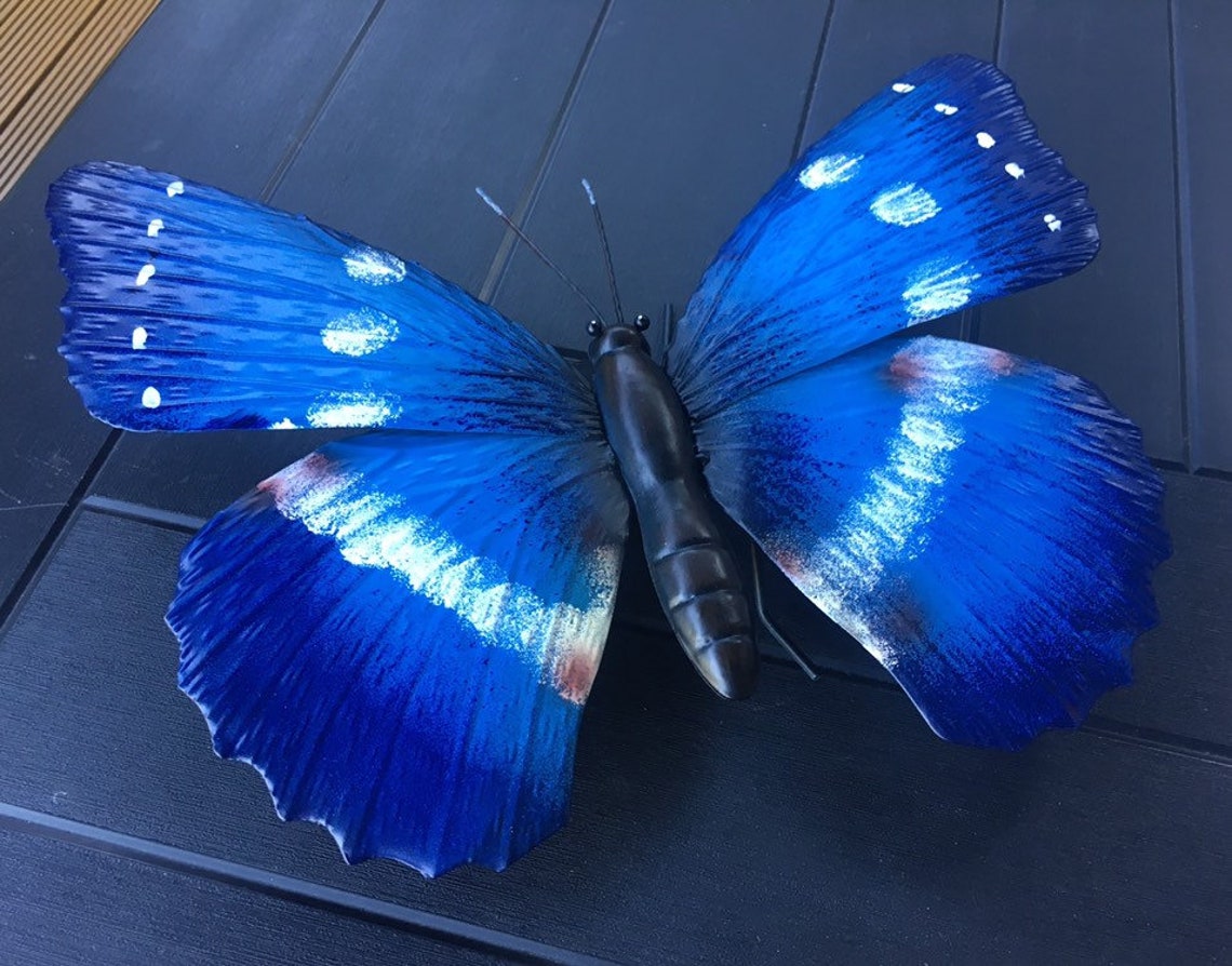 Large Butterfly Wall Art Metal Handcrafted Garden Ornament Etsy UK