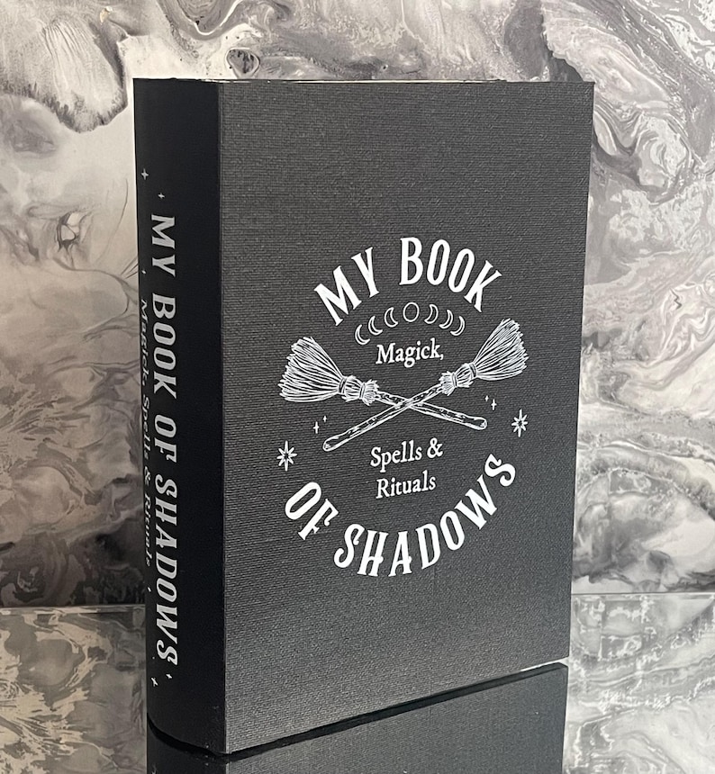 Wooden Book Storage Box – Decorative Book Shaped Keepsake Box for Bookshelf Styling – Hidden Storage Gift for Book Lovers - 12 designs My Book Of Shadows