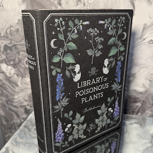 Wooden Book Storage Box – Decorative Book Shaped Keepsake Box for Bookshelf Styling – Hidden Storage Gift for Book Lovers - 12 designs Poisonous Plants