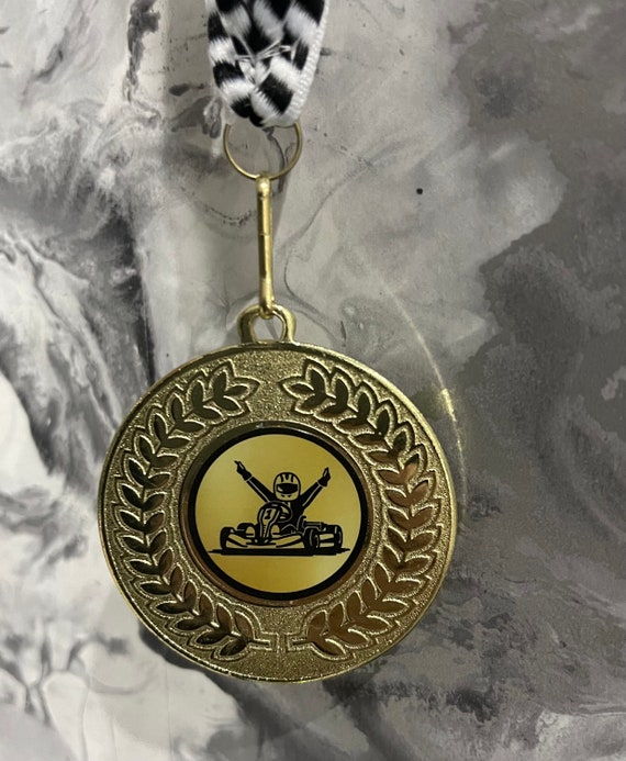 Go Karting Premium Racing Medals 50mm Prize Award. Available In Gold