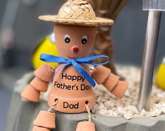 Personalised Plant Pot Man Terracotta Flower Pot Man Dads Garden Gift Grandads Garden Gifts for Dad Pottery Anniversary Ornament Keepsake