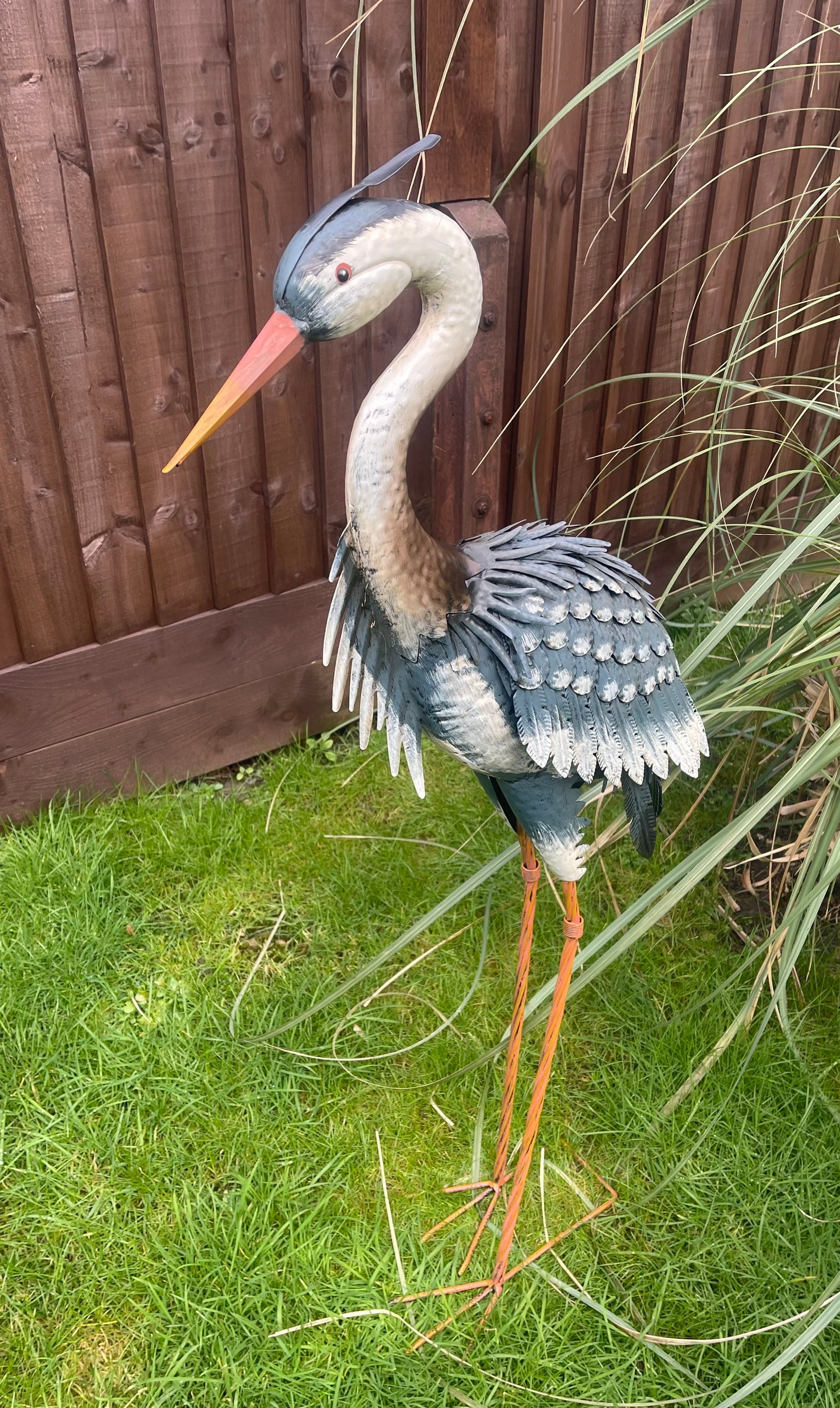 43 Heron Metal Garden Ornament Hand crafted Lifelike bird Etsy