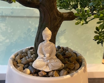 Miniatura de Buda / Adorno de terrario de cerámica / Regalo decorativo para jardín zen o maceta