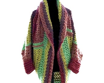 Colorful Shrug Style Wrap Up Jacket