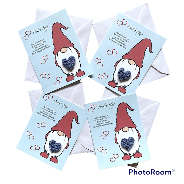 Gnome Pocket Hugs (Set of 4 Cards & Envelopes)
