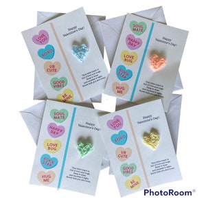 Candy Hearts Valentine Pocket Hugs (Set of 4 Cards & Envelopes)