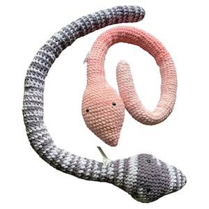 Crocheted Plush Giant Snake  | Stuffed Plushie Large Snake | Huge Snake Stuffed Toy | Heavy Snake | Sensory Input Snake | Stuffed Reptile