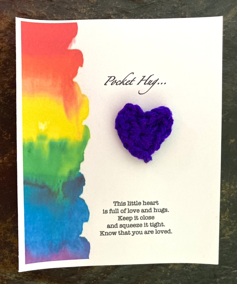 Rainbow Pocket Hugs Set of 6 Cards & Envelopes image 2