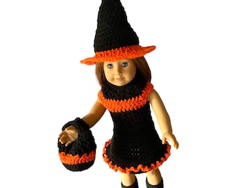 18" Doll Witch Dress & Hat Set