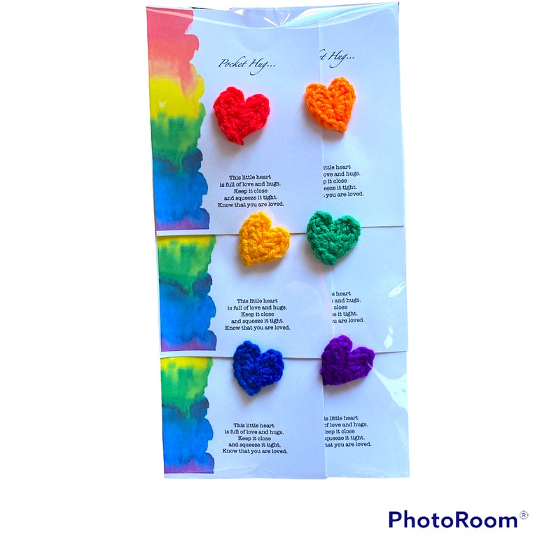 Rainbow Pocket Hugs Set of 6 Cards & Envelopes image 4