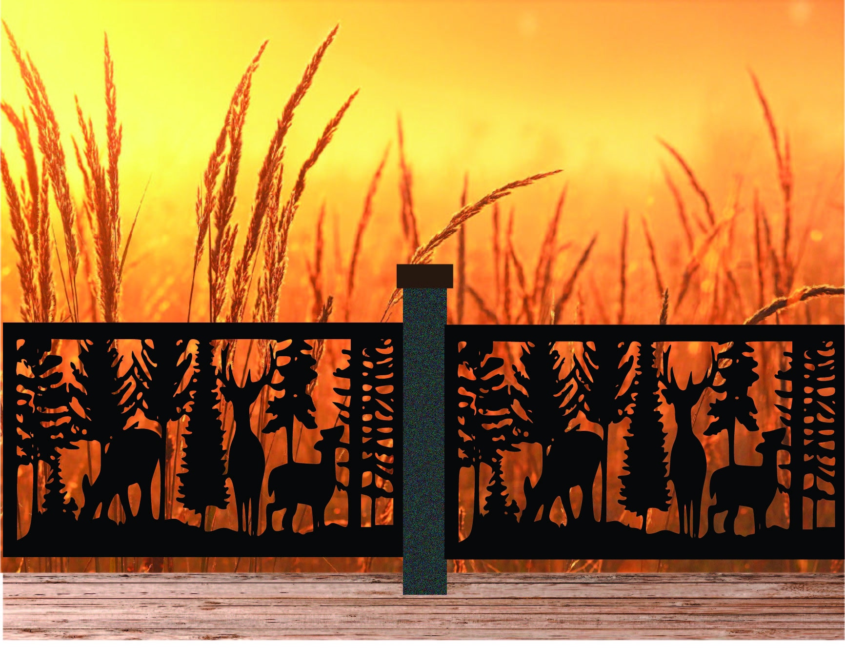 Decorative Rustic Railings, Metal Panel Insert, Staircase Railings ...