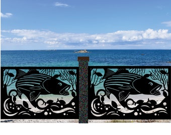 Decorative Coastal Railings, Marine Life, Metal Panel Insert, Staircase ...