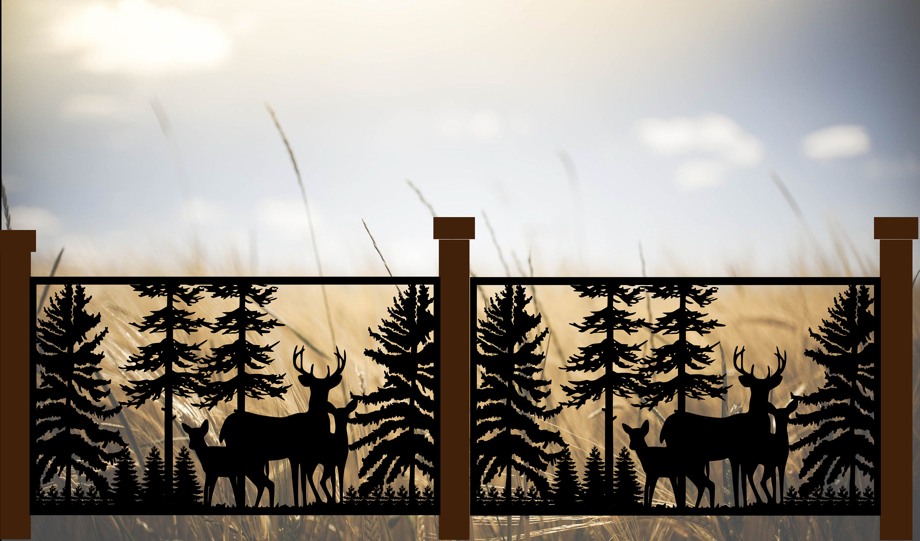 Decorative Rustic Railings, Metal Panel Insert, Staircase Railings ...