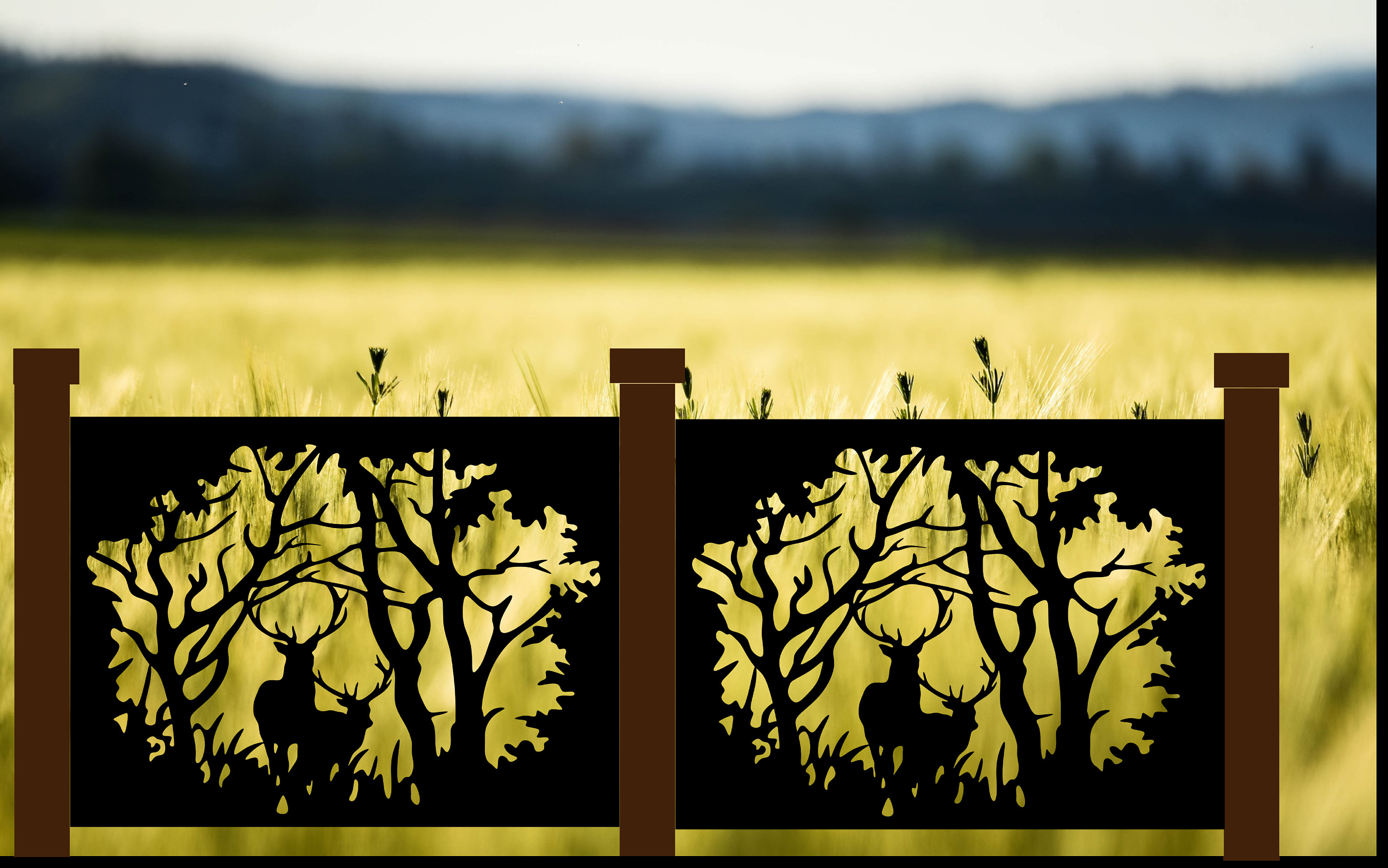 Decorative Rustic Railings and Metal Panel, Metal Insert, Railing ...