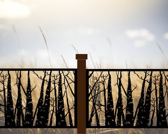 Aspen Branches Railing Insert, Metal Panel,  Decorative Metal Panel, Deck Panel, Garden Privacy Screen- VP23-04 (Horizontal)