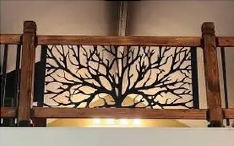 Tree Railing Insert, Metal Panel, Metal Privacy Screen, Fence, Deck ...