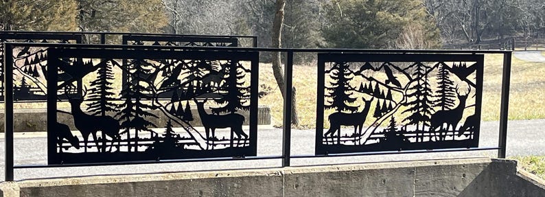 Deer Railing Panel Decorative Rustic Railings, Metal Panel Insert, Railing Insert, Balcony ...