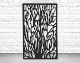 May include: Black metal wall decor with a tree-like design. The design features intricate branches and leaves, creating a modern and stylish look.