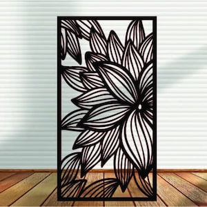 Metal Panel, Metal Privacy Screen, Fence, Decorative Panel, Wall Art, Garden Panel, Indoor & Outdoor - Flower VP13