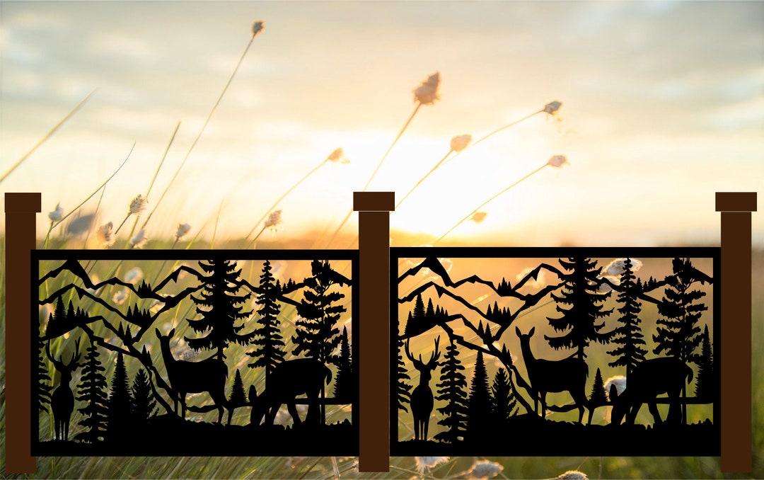Decorative Rustic Railings Wildlife Scenery With Deer and - Etsy Canada