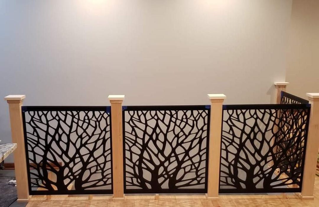 Tree Railing Metal Panel Tree Privacy Panel, Decorative Metal Railing Insert, Garden Partition ...