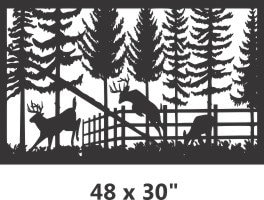 Deer Railing Panel Decorative Rustic Railings and Metal Panel, Metal Insert, Staircase ...