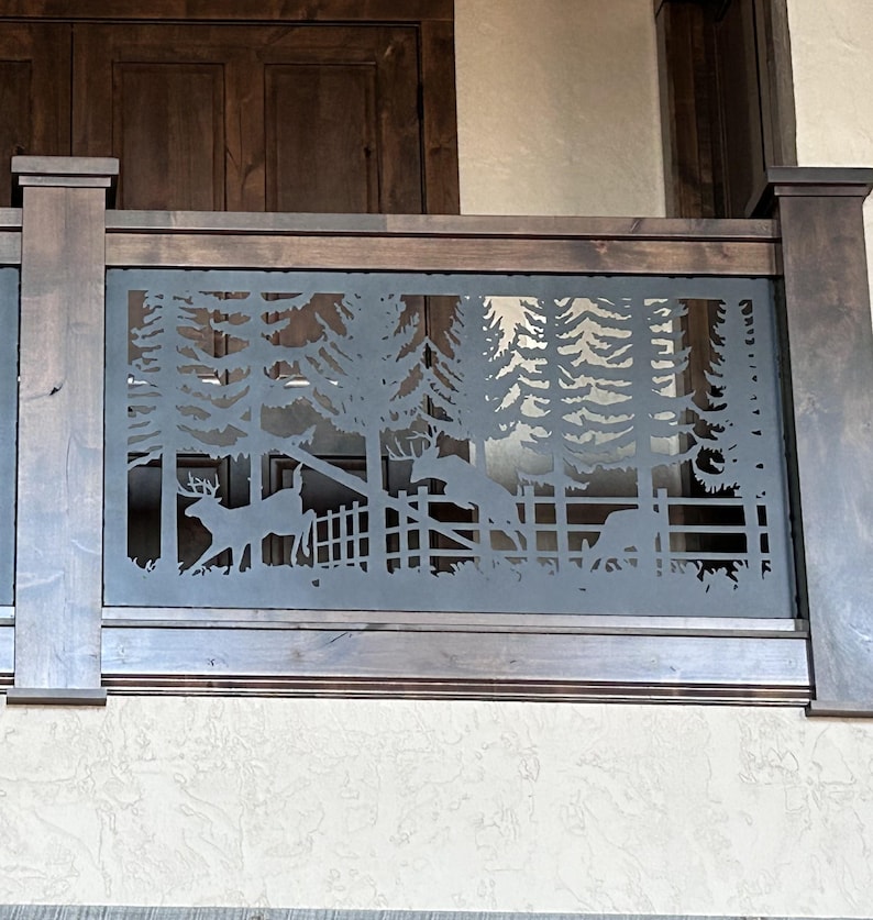 Decorative Rustic Railings and Metal Panel, Metal Insert, Staircase ...