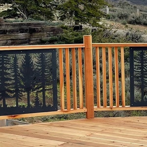 Decorative Rustic Railing and Metal Panel, Windsong Barrier, Metal ...