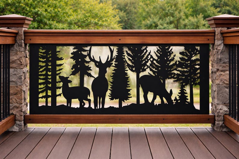 Decorative Rustic Railings, Metal Panel Insert, Staircase Railings ...