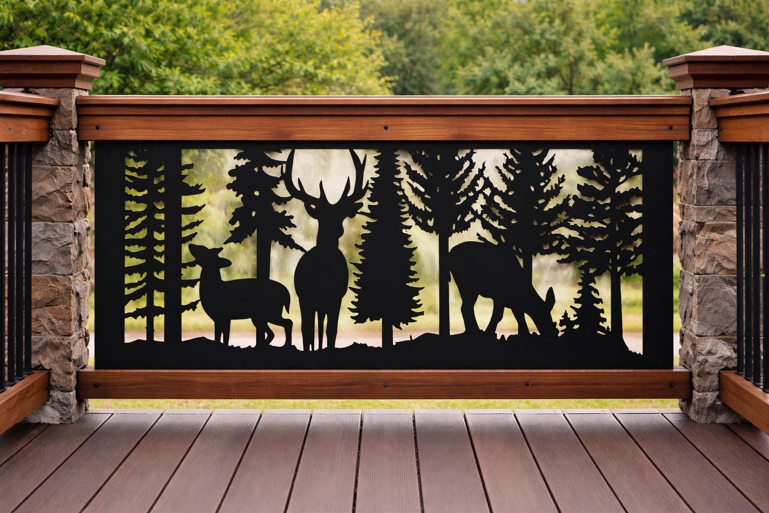 Wildlife Railing Decorative Rustic Railings, Metal Panel Insert, Staircase Railings ...