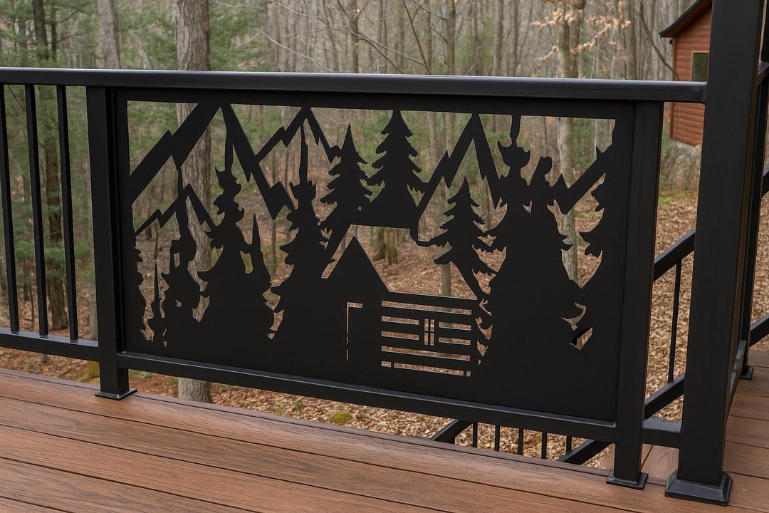 Decorative Rustic Railings, Metal Panel Insert, Staircase Railings ...