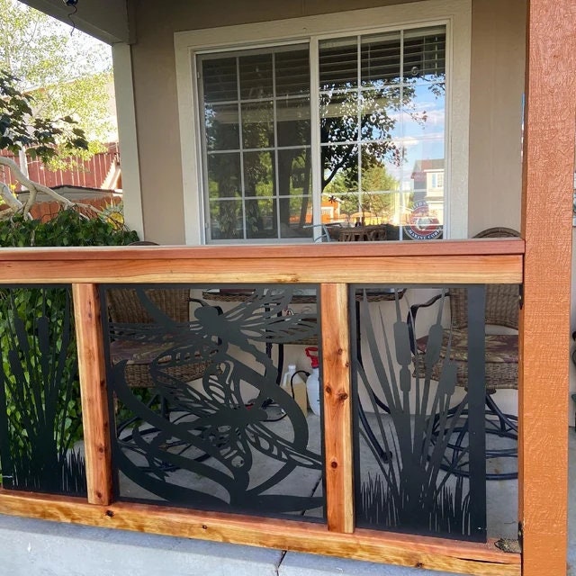 Decorative Rustic Railings and Metal Panel, Metal Insert, Staircase ...