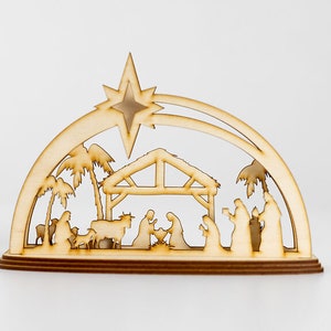 Small Natural Wood Nativity Scene
