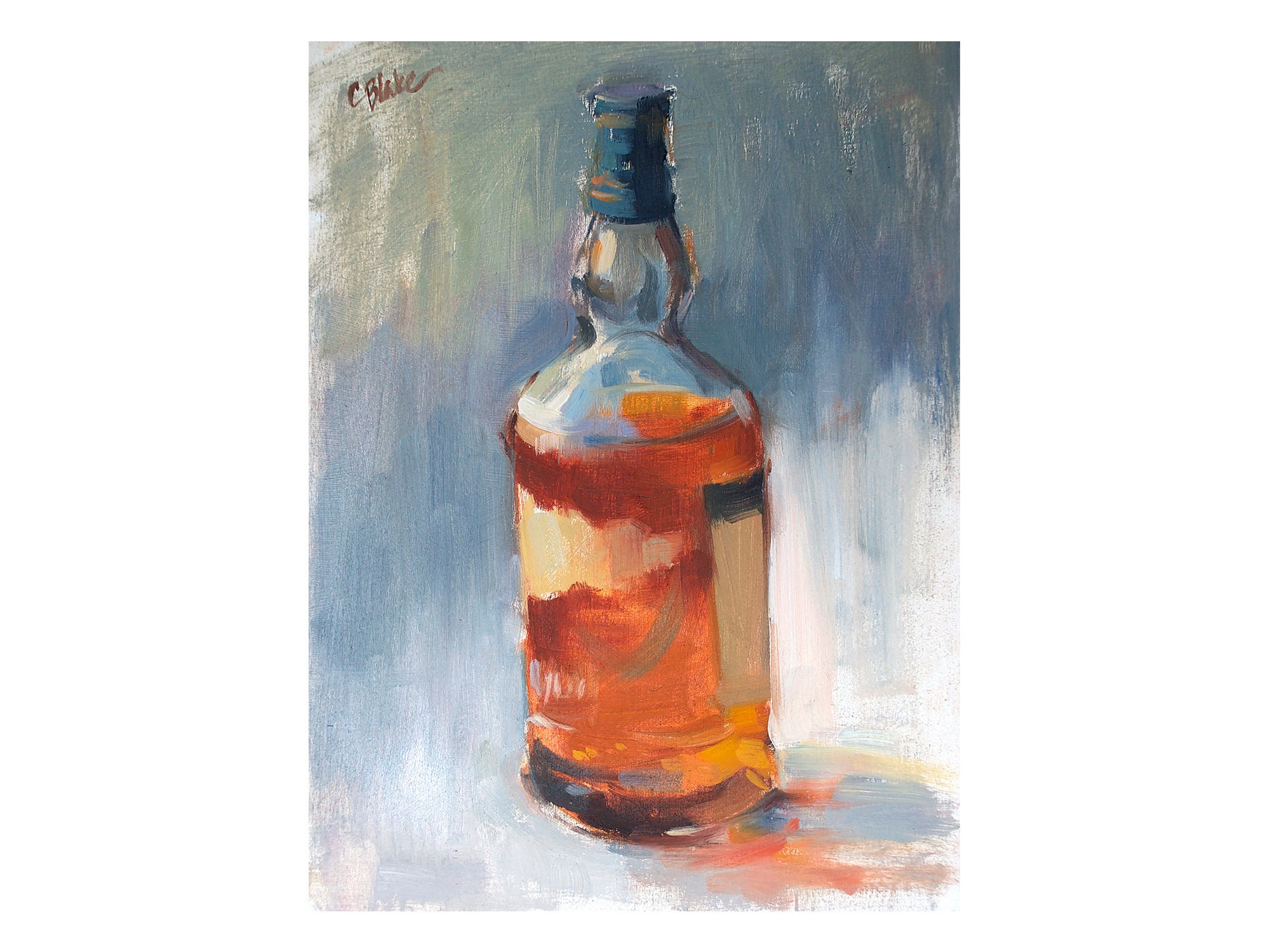 Bourbon Bottle Fine Art Print Buffalo Trace Bourbon Painting | Etsy