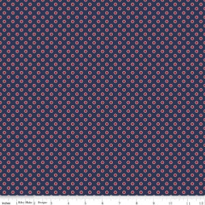 Picadilly dots Navy half yard