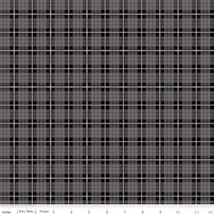 Wild at Heart Gray and Black Plaid half yard