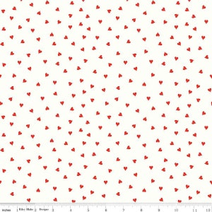 Be mine Valentine Small hearts white half yard