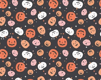 Hey Pumpkin Pumpkins Charcoal Half Yard