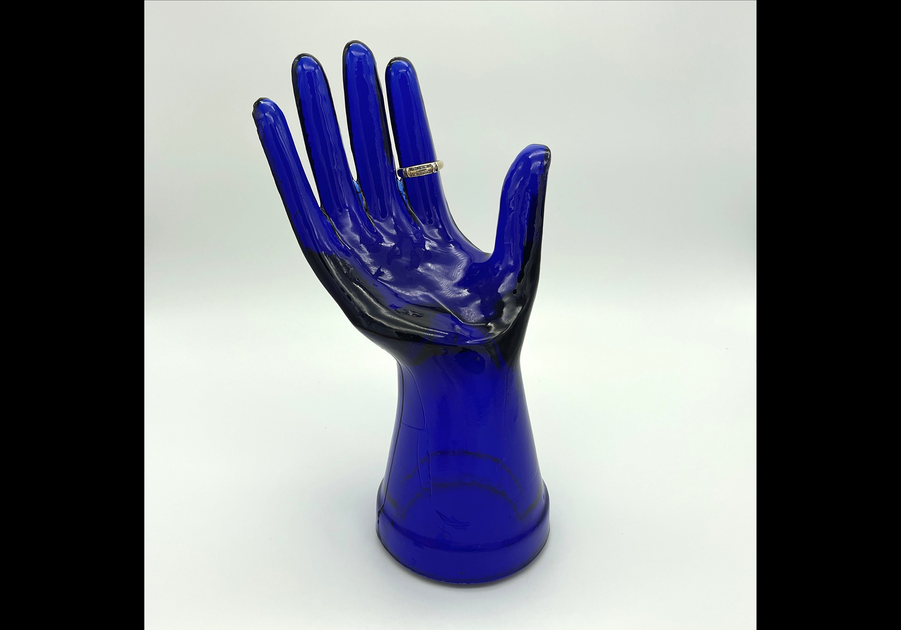 Glass Cobalt Blue Vintage Style Ring Bracelet Jewelry Holder