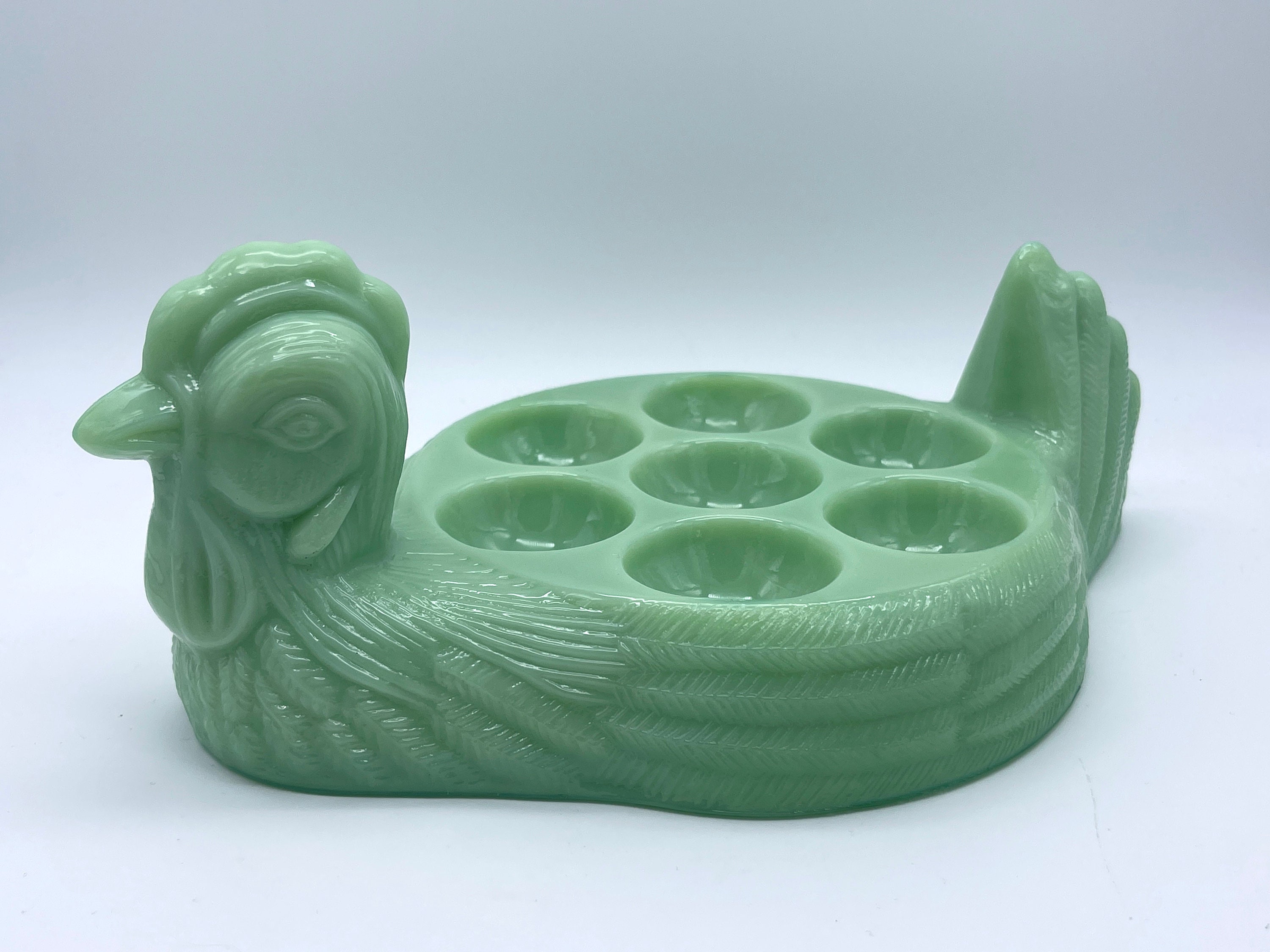 Cool New Chicken Egg Basket in Blue and Green Design Ceramic
