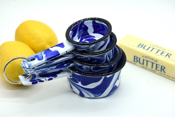 HOME-X Cobalt-Blue Measuring Cup, Vintage Kitchen Accessories