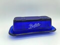 Cobalt Blue Lidded Glass Standard Size Butter Dish for 1/4 lb Stick - Depression & Vintage Style