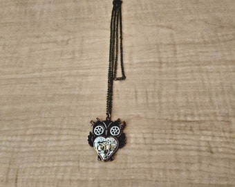 Steampunk Owl Gear Necklace: Cosplay Party Jewelry