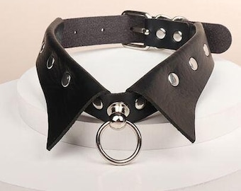 Black Studded Choker - Red Studded Choker - Black Studded Collar - Red Studded Collar - Goth Choker