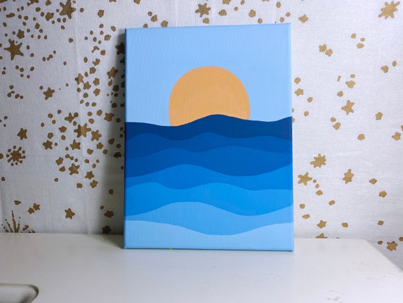 Aesthetic Sunset Painting | Etsy