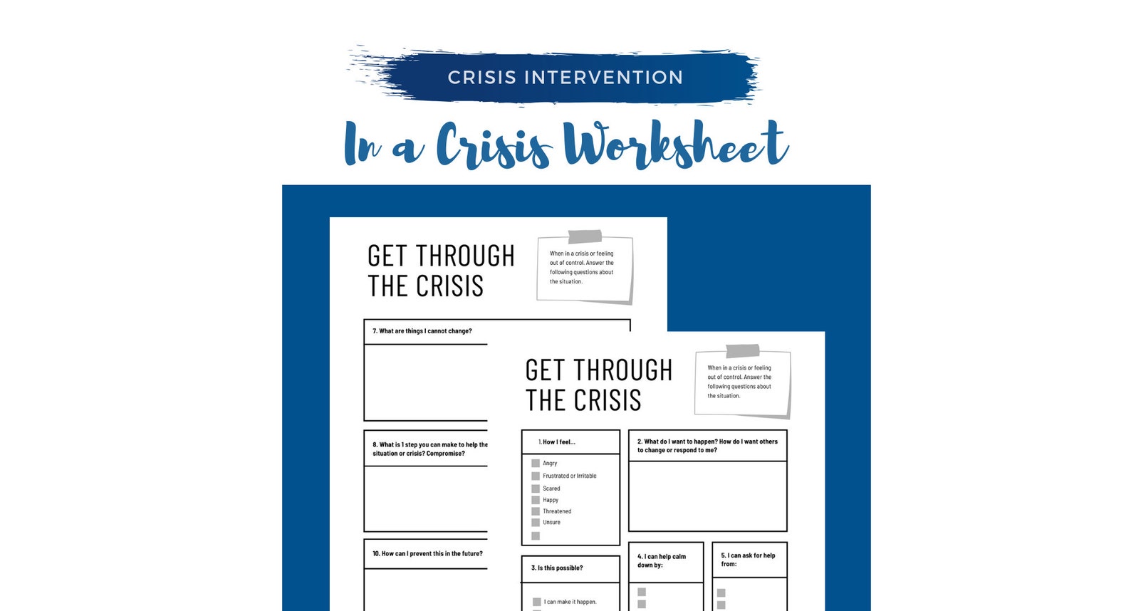 Getting Through a Crisis Worksheet - Etsy