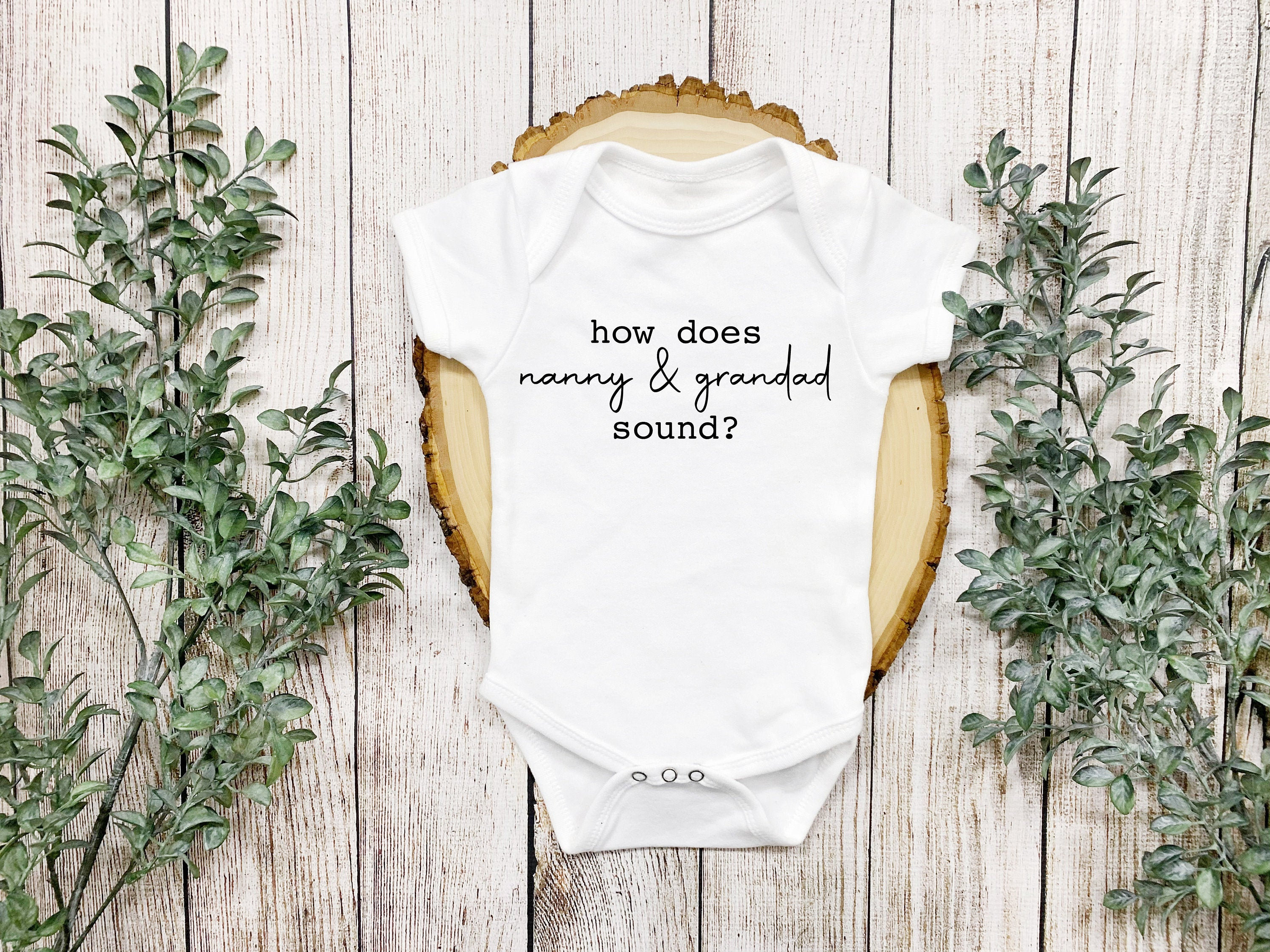 Baby Announcement gifts Grandparents to be baby grow baby Etsy