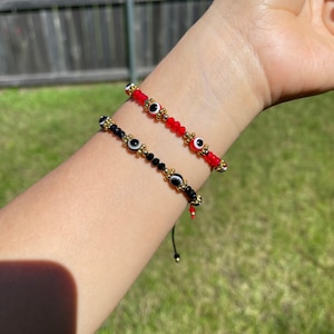 Pulsera de Mal de Ojo- Boze oog-armband/boze oog/ojo/verstelbaar/één maat/volwassene/kinderarmband/handgemaakt. Bling-armband. Parel. Oog