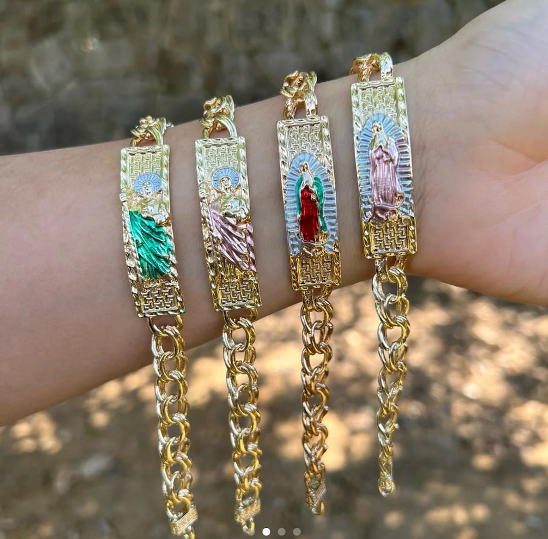 San Judas Tadeo Pulsera de Oro Pulso de Virgen