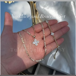 Jewelry Set. Necklace and Bracelet Set. Gold Plated Jewelry Set